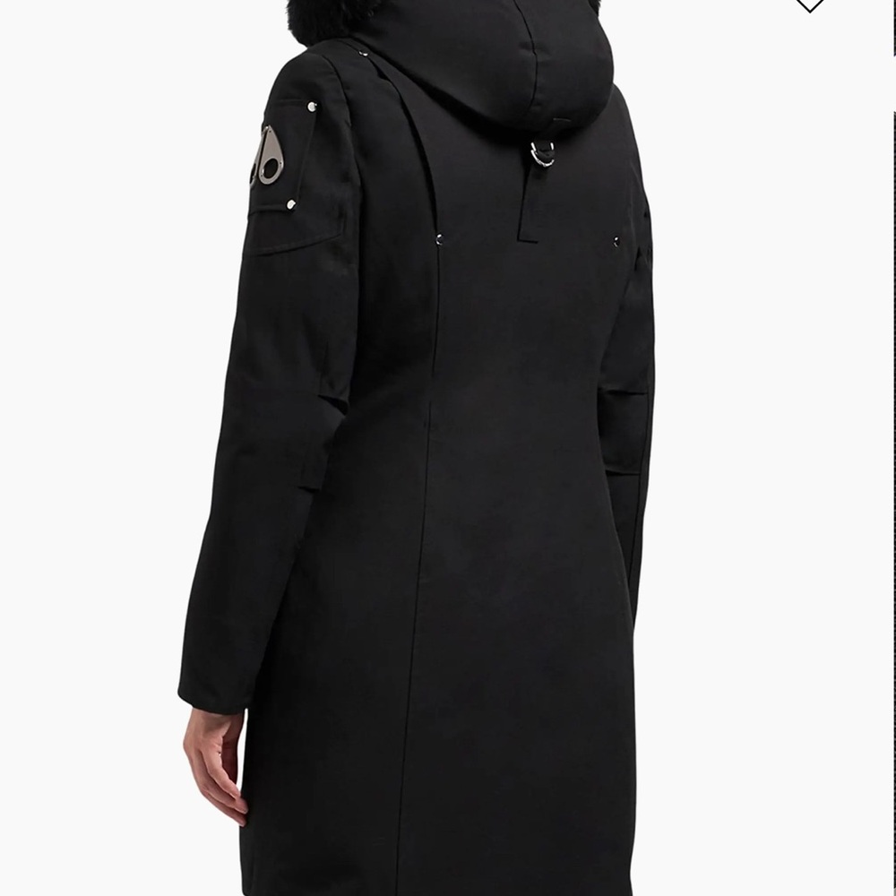 Moose Knuckles Black Hooded Trench Coat